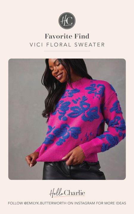 Floral sweaters are having a moment right now and this one from VICI is in my color palette! It was an immediate add to cart for me. Use code SHOPVICI30 for 30% off! 


#LTKHoliday #LTKstyletip #LTKfindsunder100