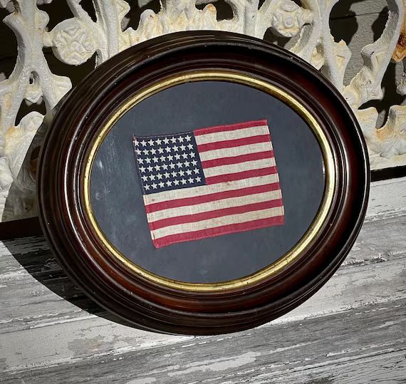 Beautiful vintage 48 star American Flag cotton in vintage 1880’s frame | Etsy (US)