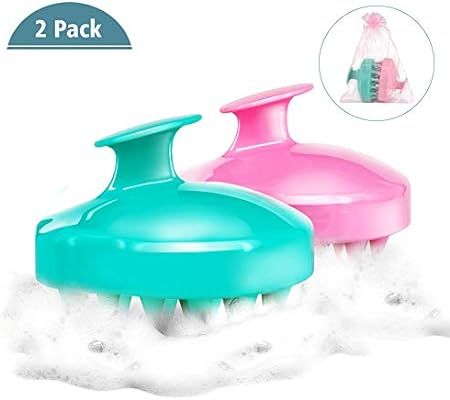 (2 Pack) Shampoo Brush | Hair Scalp Massager, Chialstar Soft Silicone Scalp Care Brush [Wet & Dry... | Amazon (US)