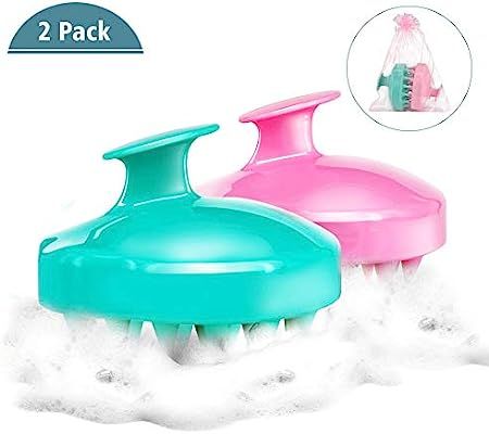 (2 Pack) Shampoo Brush | Hair Scalp Massager, Chialstar Soft Silicone Scalp Care Brush [Wet & Dry... | Amazon (US)