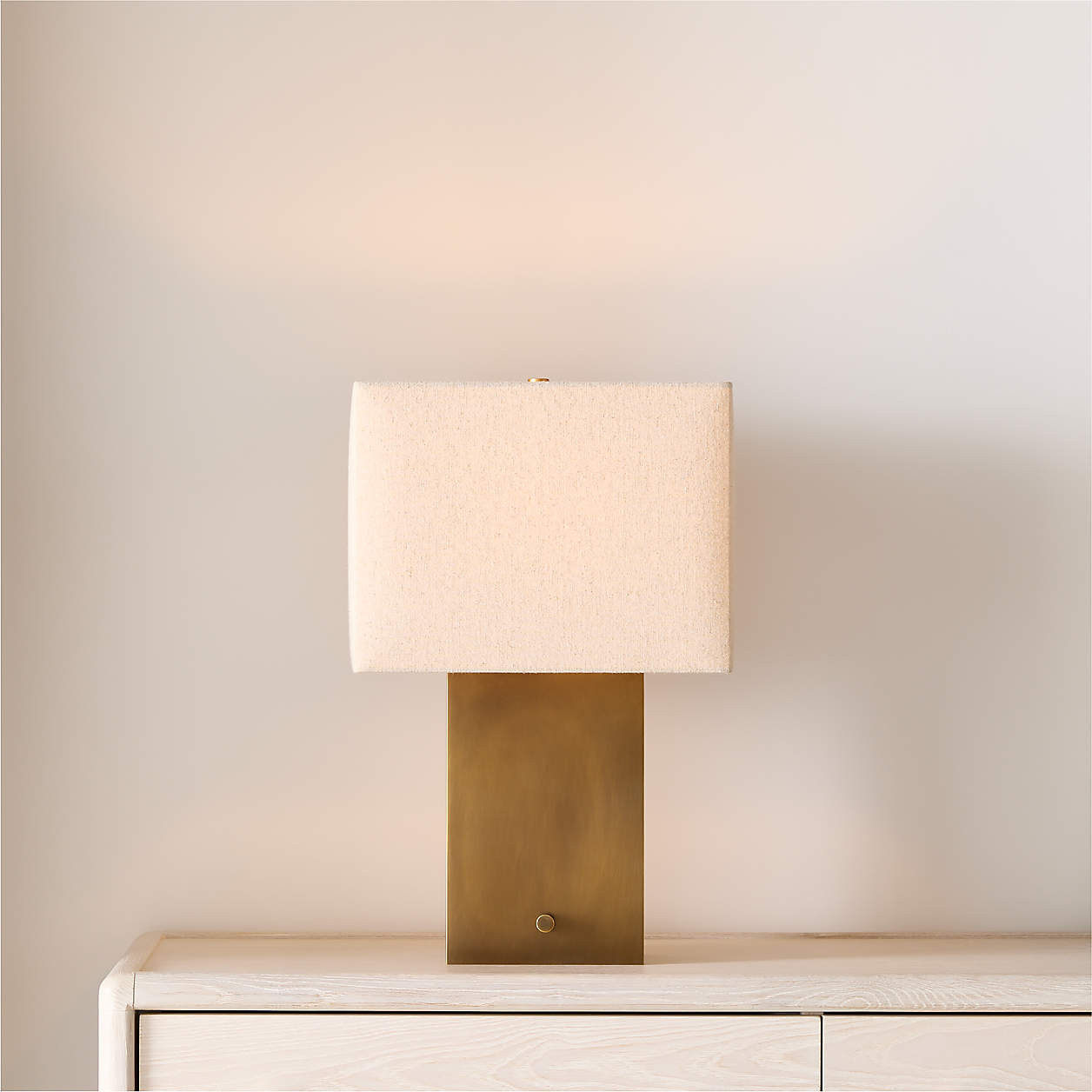Cadre Brass Table Lamp with Fabric Shade 20.5" | Crate & Barrel | Crate & Barrel