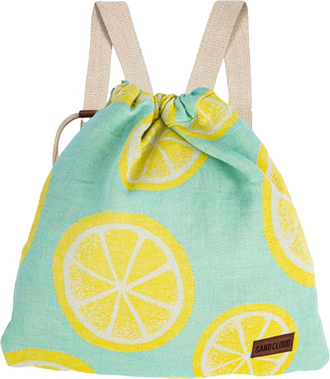 Sand Cloud Lemons Beach Towel Bag (Florida Keys) - 2-in-1 Convertible, Quick Dry, Sand Resistant ... | Amazon (US)