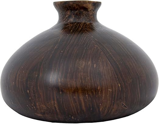 Creative Co-Op Decorative Paulownia Wood, Espresso Finish Vase | Amazon (US)