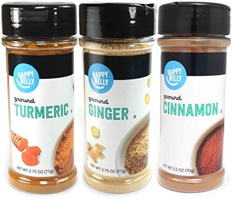 Amazon Brand - Happy Belly Wellness Spices (Cinnamon, Ginger, Turmeric), Set of 3 | Amazon (US)