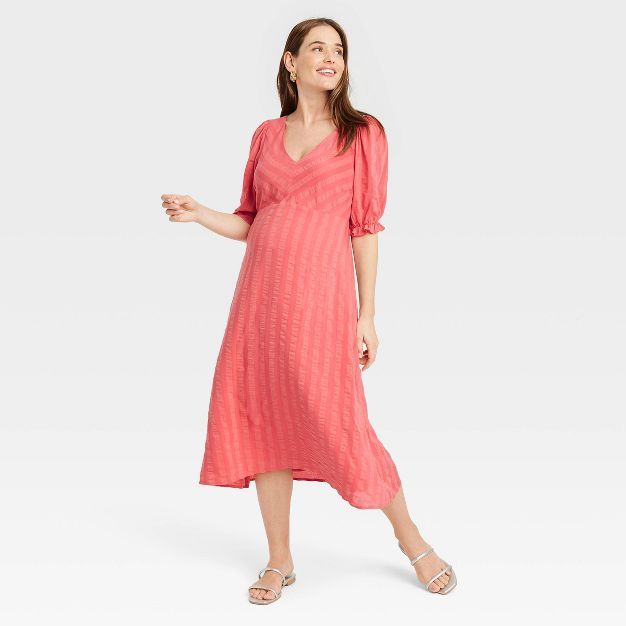 The Nines by HATCH™ Elbow Sleeve Tonal Maternity Dress Striped | Target
