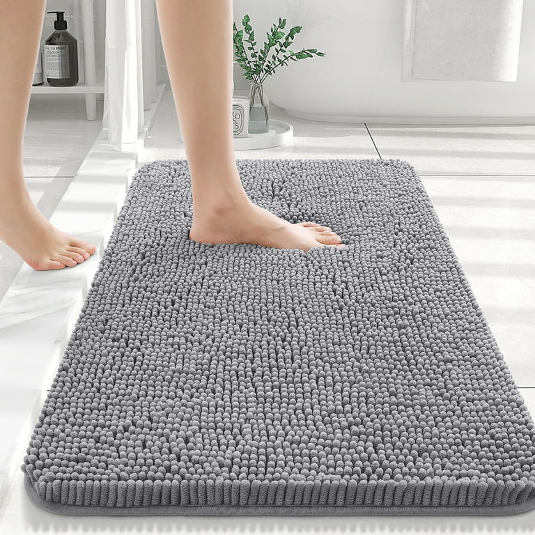 Buganda Bathroom Rugs 30x20, Quick Dry Machine Washable Chenille Bath Mats with Rubber Backing, G... | Walmart (US)