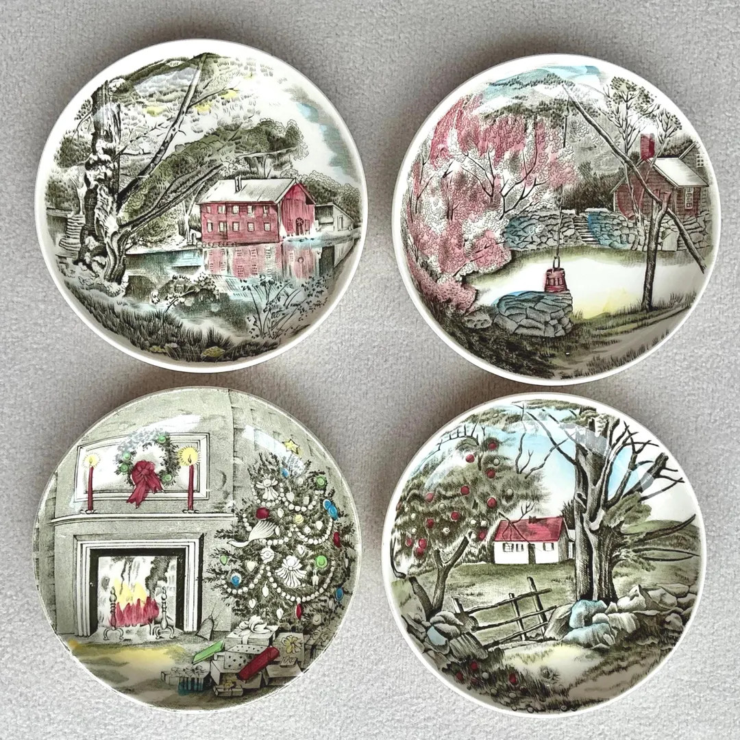 Vintage Johnson Brothers Coasters: the Friendly Village Butter Pats /teabag Rests, Set of 4 - Ets... | Etsy (US)