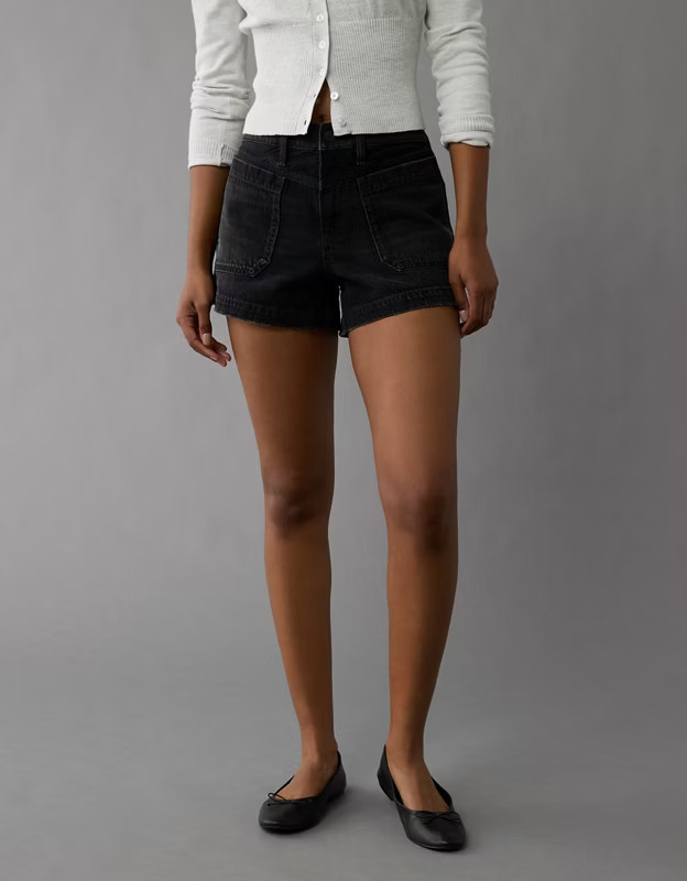 AE Strigid Super High-Waisted Relaxed Denim Short | American Eagle Outfitters (US & CA)