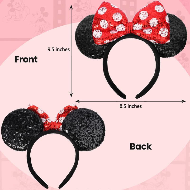 ETLUK Mouse Ears Headband, Mouse Ears Sequin Bow Headbands for Women Girls, Cosplay Accessories P... | Amazon (US)
