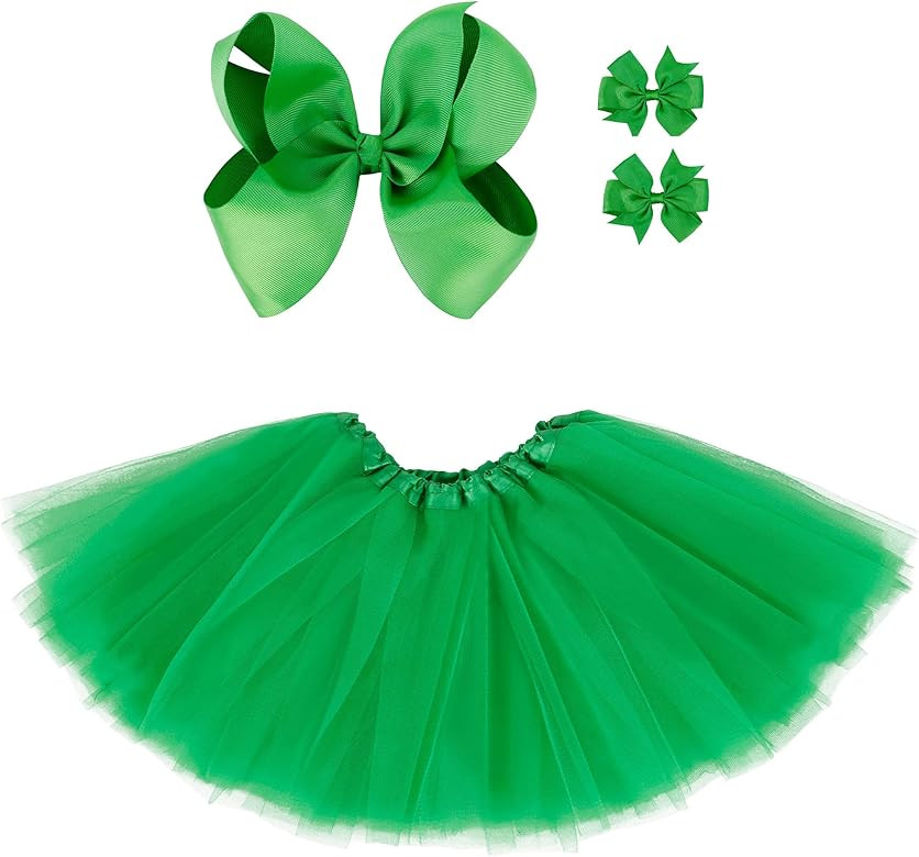 Girls 4 Layered Tulle Tutu Princess Ballet Dress Kid Tutu Skirt w/Hairbow Tutu Skirts for Grils | Amazon (US)