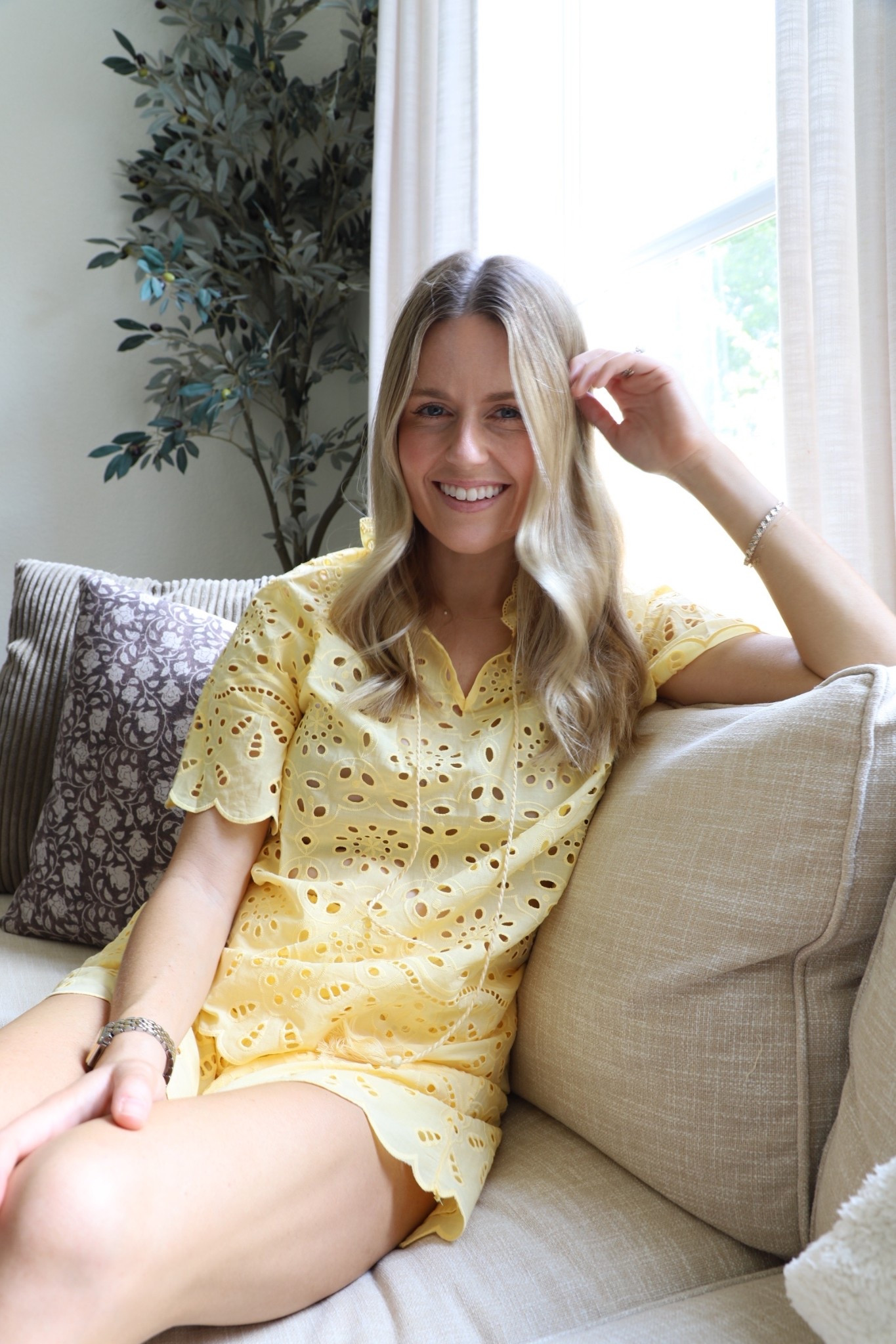 Matching yellow shorts set