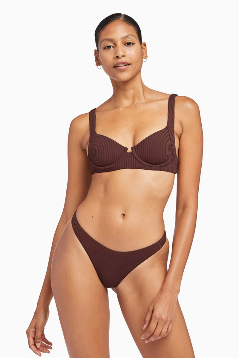 Vitamin A California High-Leg Chocoalte Brown EcoRib | Vitamin A Swim