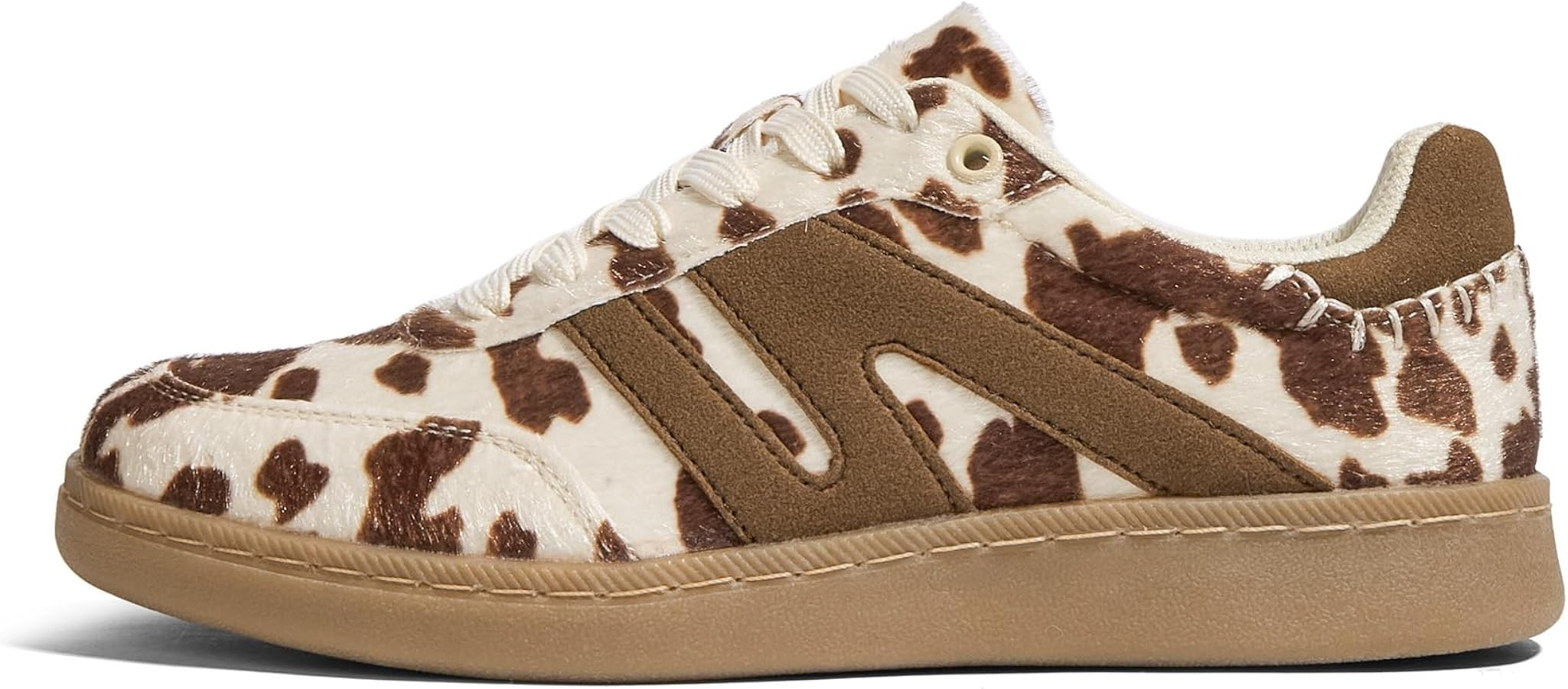 LUCKY STEP Women Classic Retro Gum Sole Fashion Sneakers Casual Tennis Skate Shoe Genuine Leather... | Amazon (US)