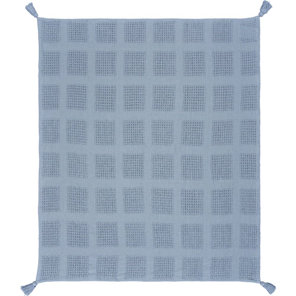 Woven Paths Charming Checks Throw Blanket with Tassels, Blue | Walmart (US)