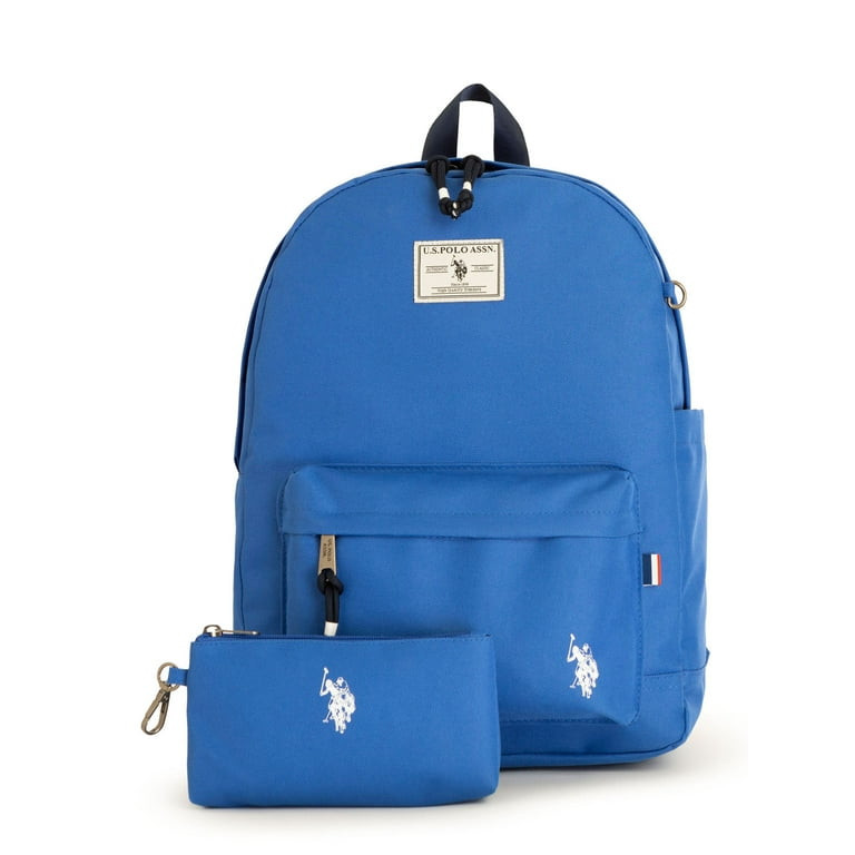 U.S. Polo Assn. Adult 16" Water-Resistant Backpack & Detachable Pouch, Blue | Walmart (US)