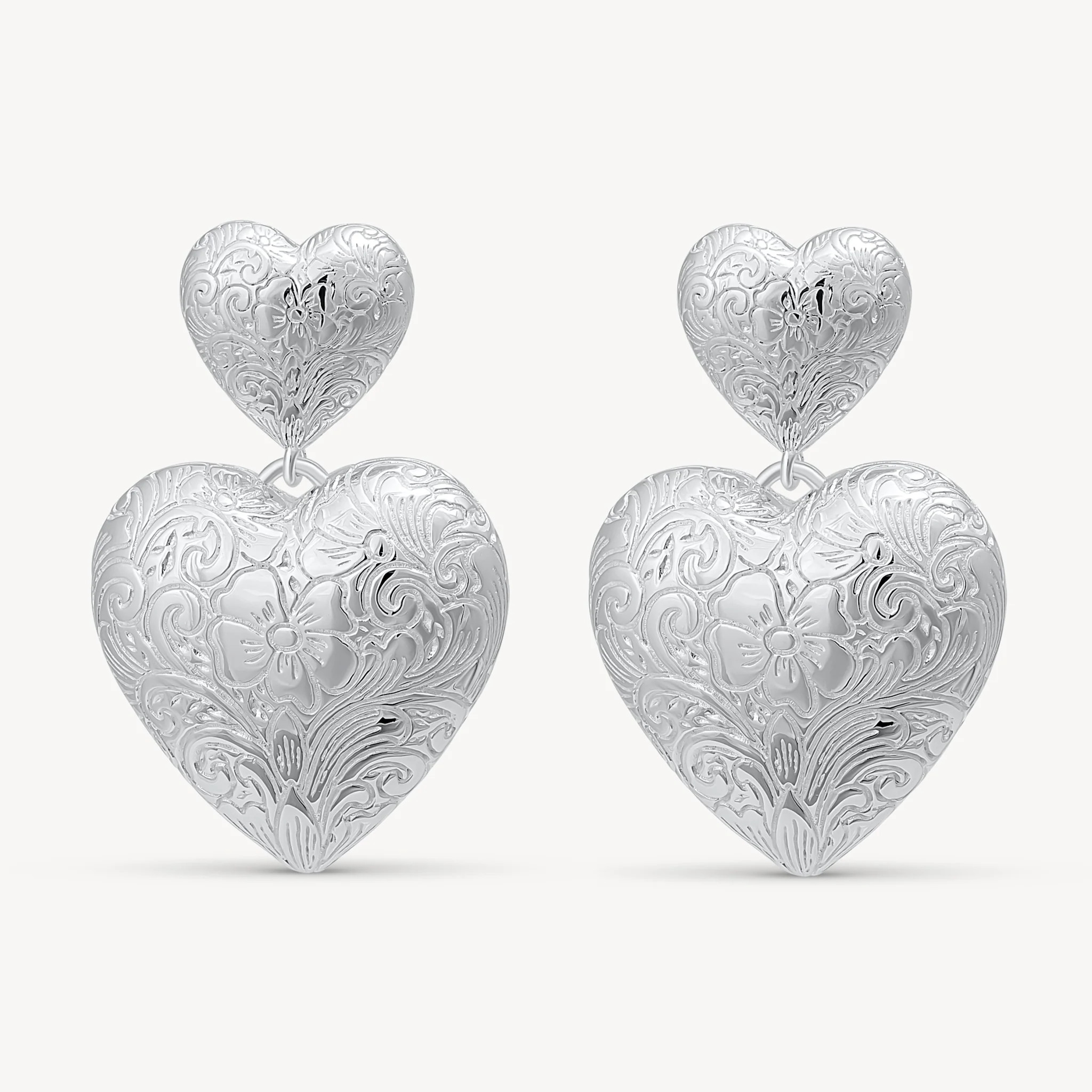 Etched Floral Statement Earrings | Hillberg & Berk | Hillberg & Berk