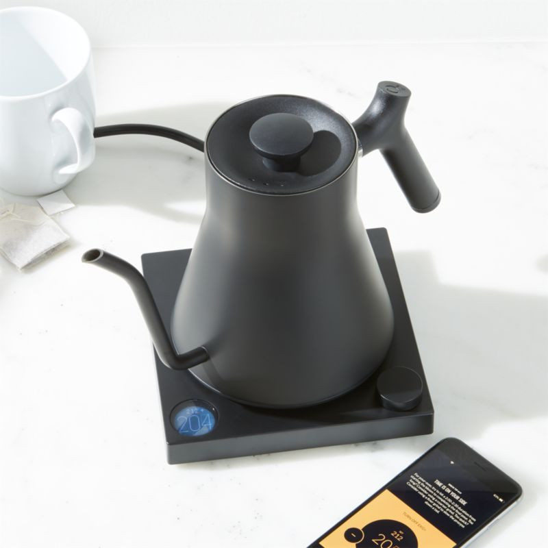 Fellow Stagg EKG+ Matte Black Bluetooth Electric Pour-Over Tea Kettle + Reviews | Crate & Barrel | Crate & Barrel