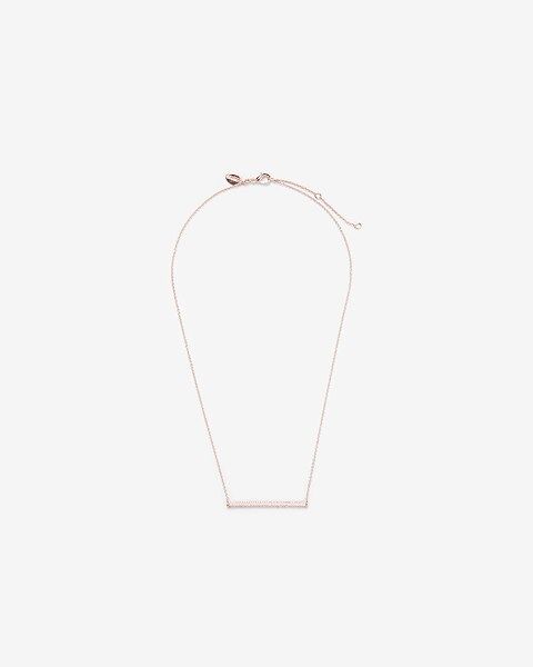 pave skinny bar pendant necklace | Express