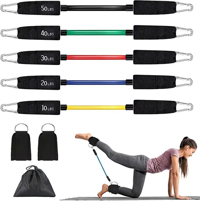 hugeneroy Ankle Resistance Bands - Ankle Tube Band with Adjustable Straps - 5 Resistance Bands wi... | Amazon (US)
