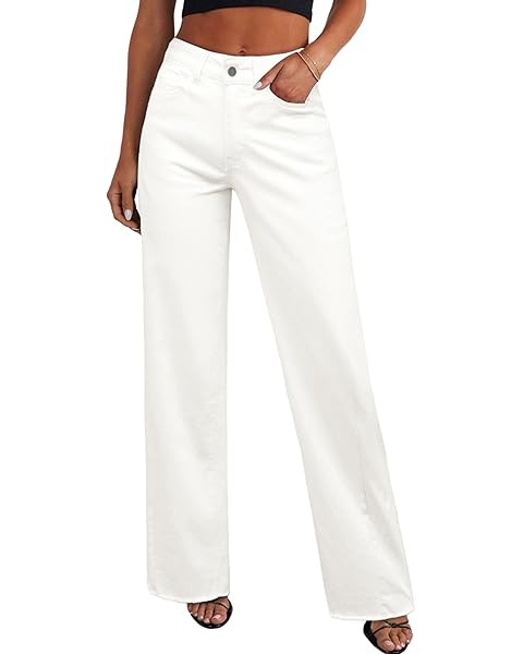 Astylish Women's Wide Leg Jeans High Waisted Stretchy Straight Leg Jeans Loose Trendy Denim Pants... | Amazon (US)