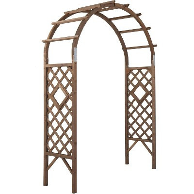 VINGLI Wooden Garden Arbor, Wedding Arch, 7ft Arch Backdrop Stand for Ceremony, Wood Trellis for Garden Backyard, Lawn | Target