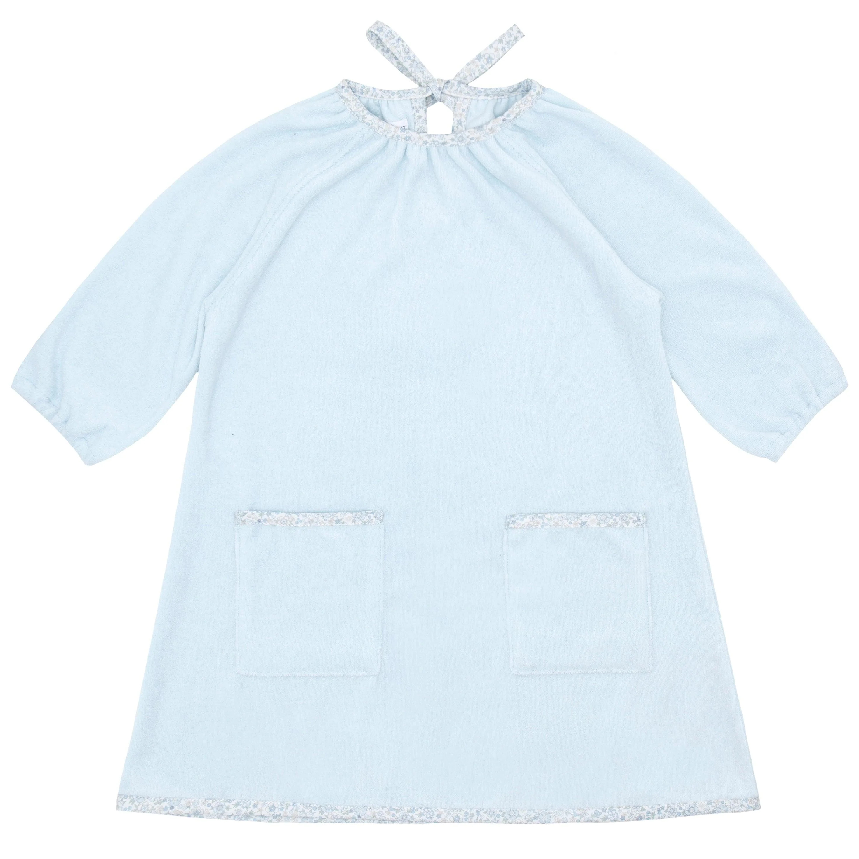 girls light blue french terry dress | minnow