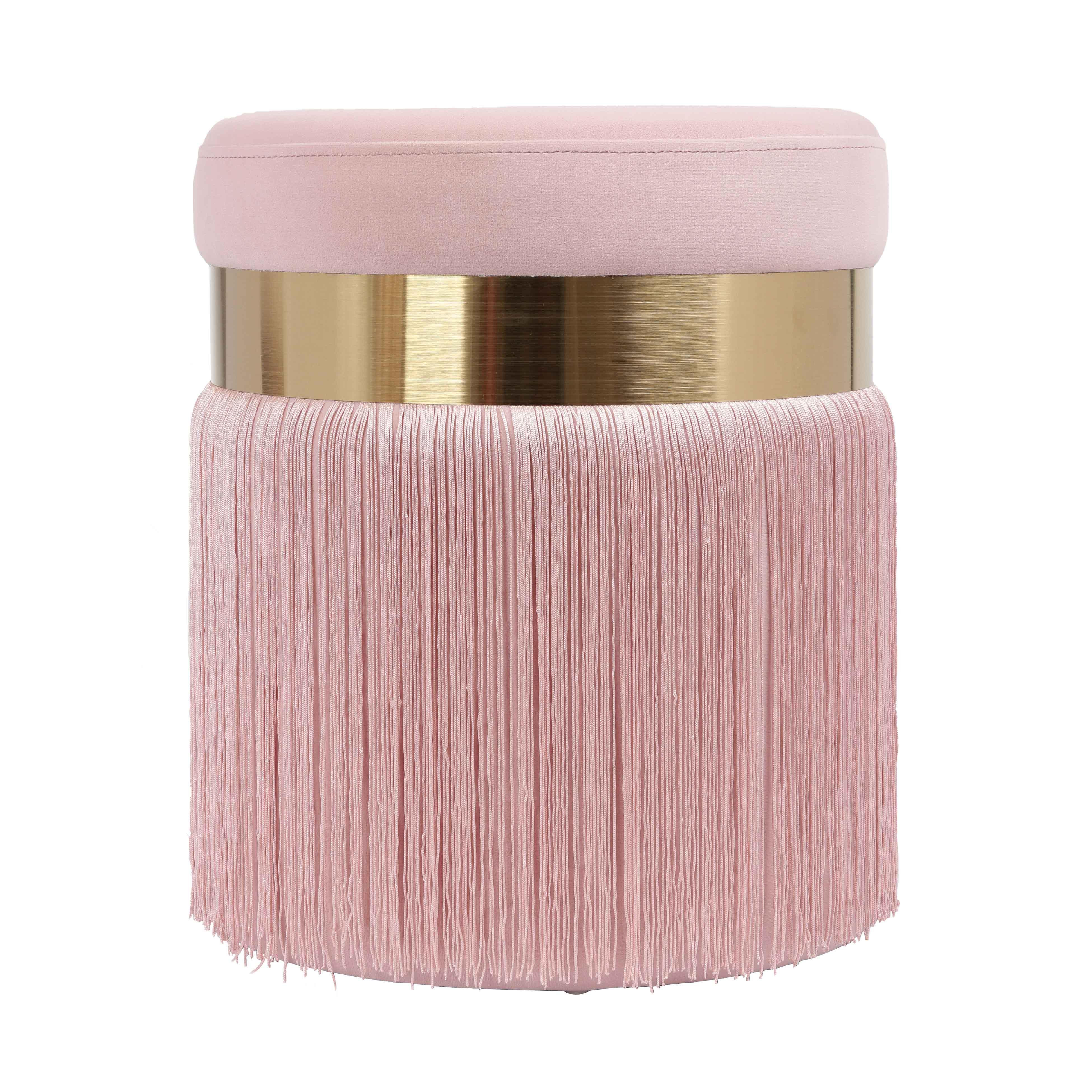 Melody Velvet Tasseled Ottoman | TOV Furniture