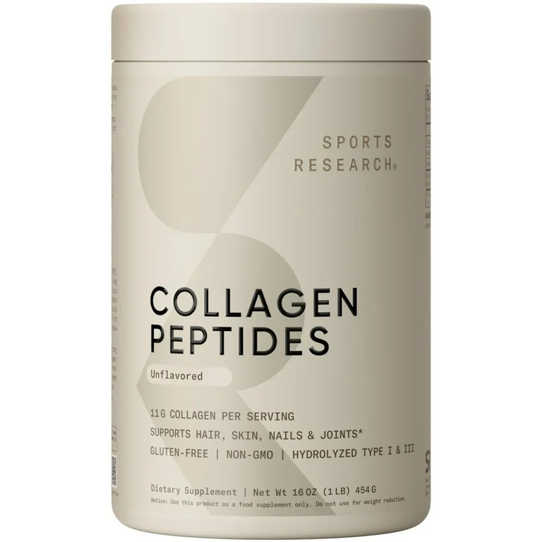Sports Research® Collagen Peptides for Women & Men Hydrolyzed Type 1 & 3 Collagen Powder Protein... | Walmart (US)
