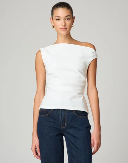 Off Shoulder Ruched Top in Milk | Glassons | Glassons (Australia)