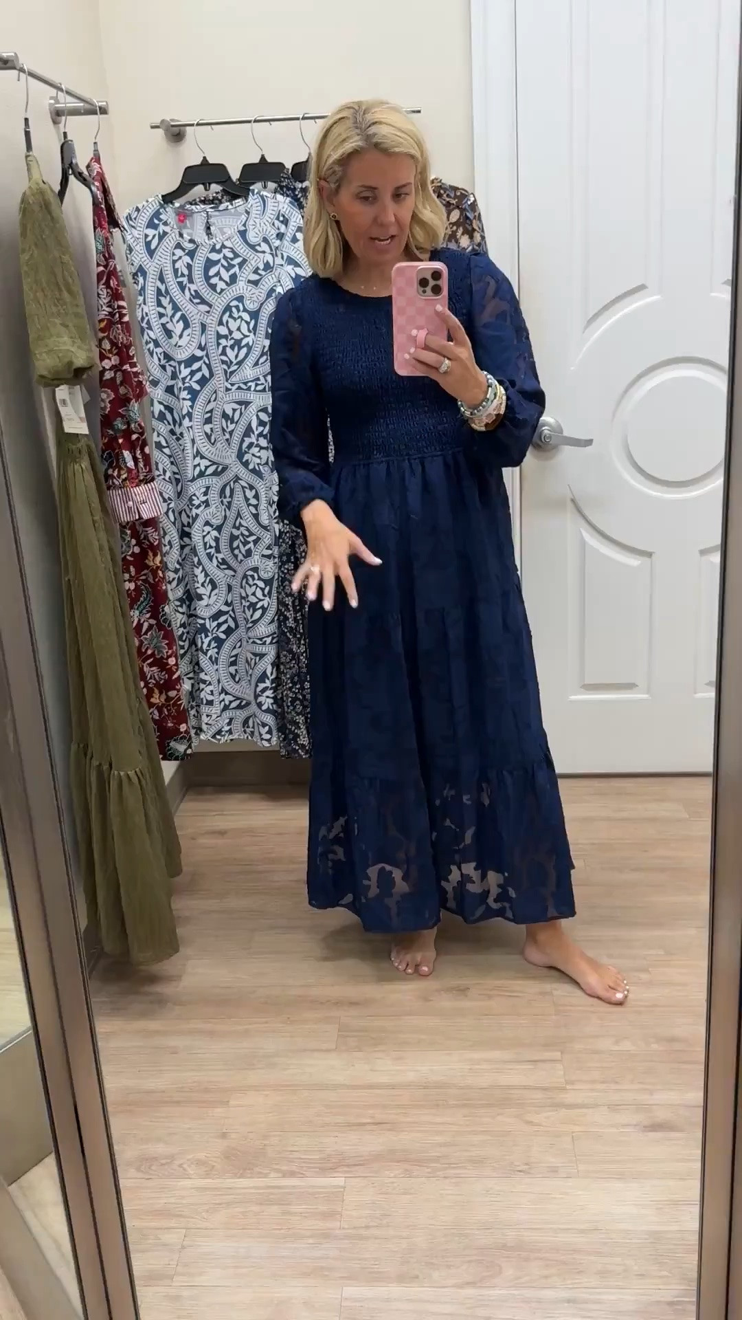 Wow this is a really pretty dress…could dress this one up or down. I’m in a small.

#LTKSeasonal #LTKOver40 #LTKSaleAlert