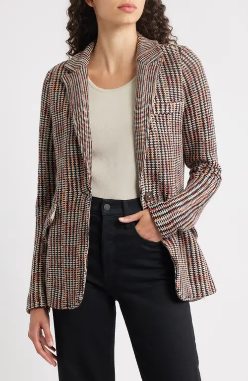 NIC+ZOE Plaid Femme Contour Knit Jacket in Pink Multi at Nordstrom, Size X-Small | Nordstrom
