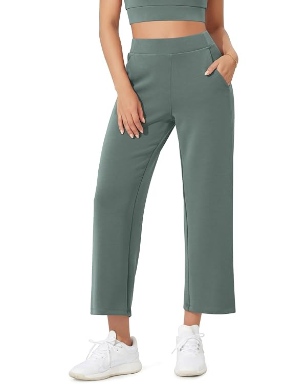 ODODOS Women's Modal Soft Relaxed Cropped Pants High Waist Casual Wide Leg Pants with Pockets - 2... | Amazon (US)