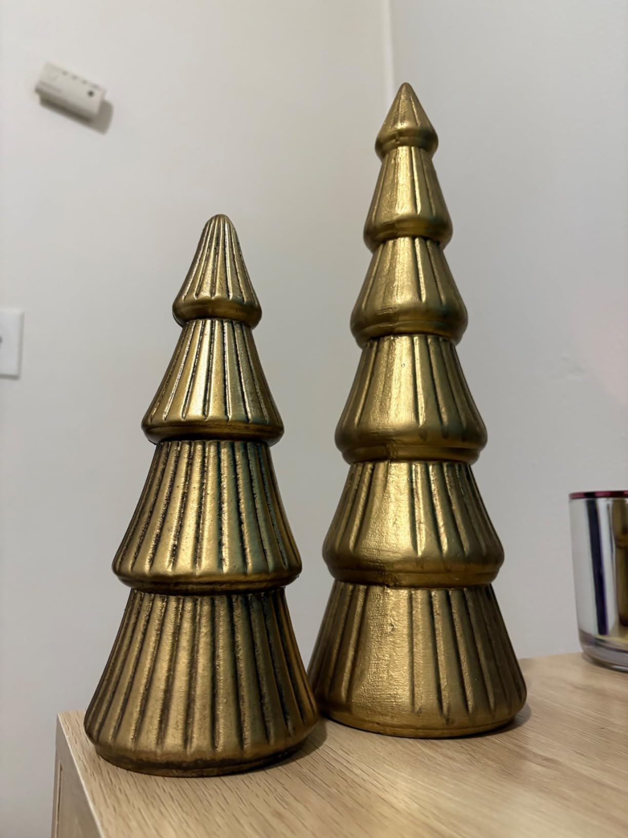 WONDROUS' DECO Christmas Tree Figurine Gold Wooden, Tree Figurines Decorative for Tabletop, Small... | Amazon (US)