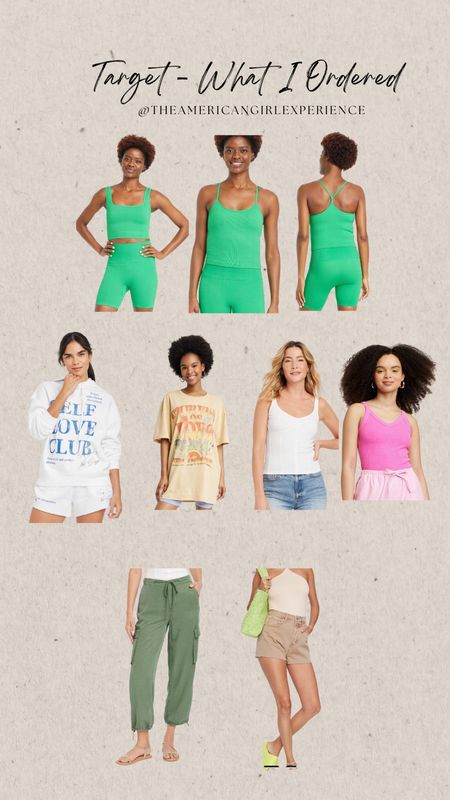 Target new arrivals - what I ordered - most of the women’s clothes are 20% off this week too!
I’m loving the green workout clothes! The green cargos look so cute too!

#LTKFind #LTKfit #LTKsalealert