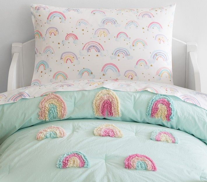 Candlewick Rainbow Toddler Comforter | Pottery Barn Kids