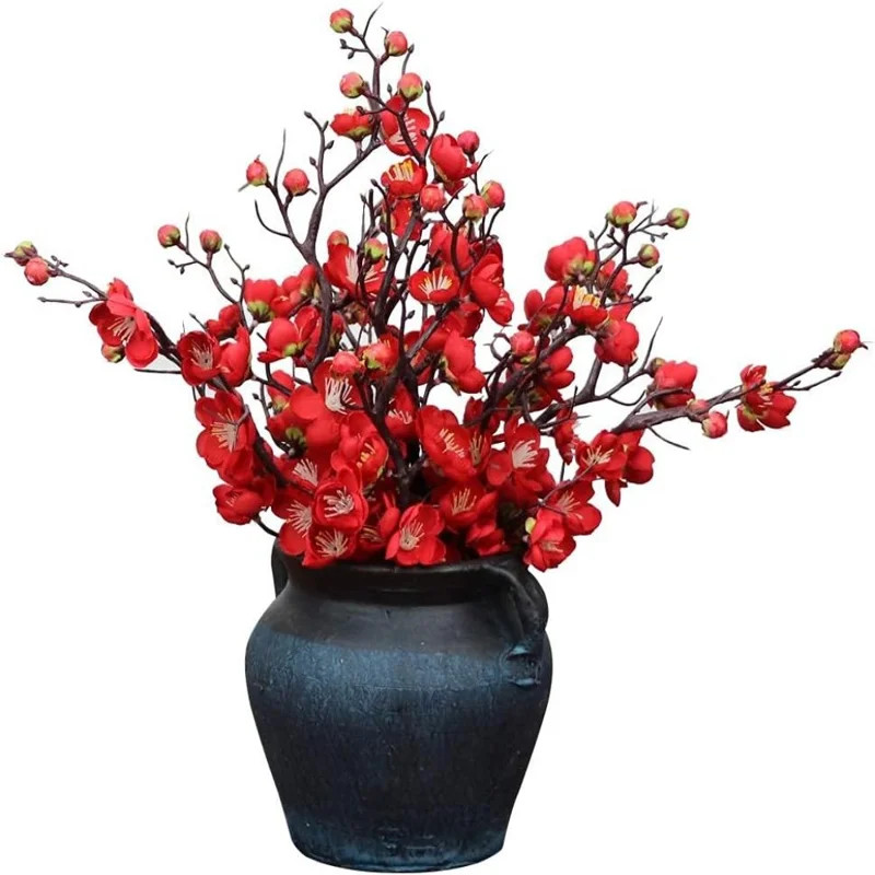 6 Pcs Faux Flowers Long Stem Plum Blossom Home Decoration | Wayfair North America