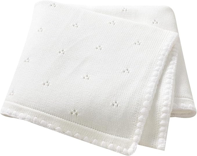 Baby Blanket Knit Ultra Soft Swaddle Receiving Blankets for Boys & Girls Cotton Knitted Newborn I... | Amazon (US)