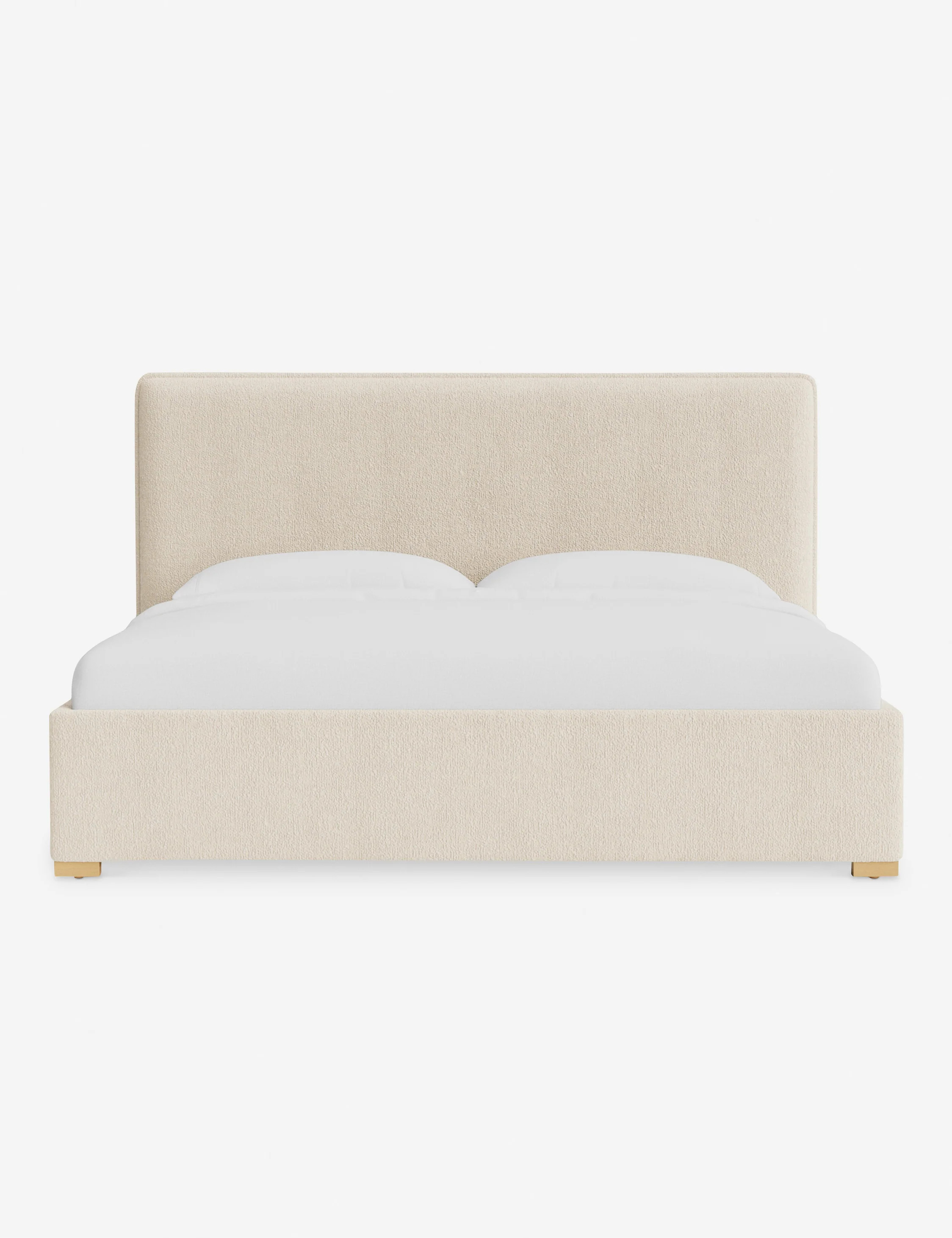 Johnson Upholstered King Bed, Ivory Modern Boucle | Lulu and Georgia 