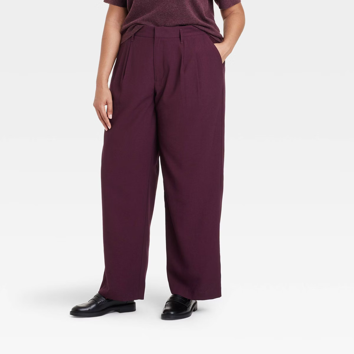 Women's High-Rise Pleat Front Straight Trousers - A New Day™ | Target