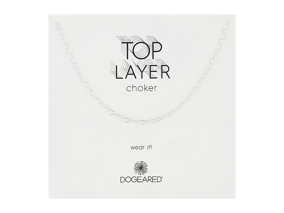 Dogeared - Top Layer Heart Chain Choker Necklace (Silver) Necklace | Zappos