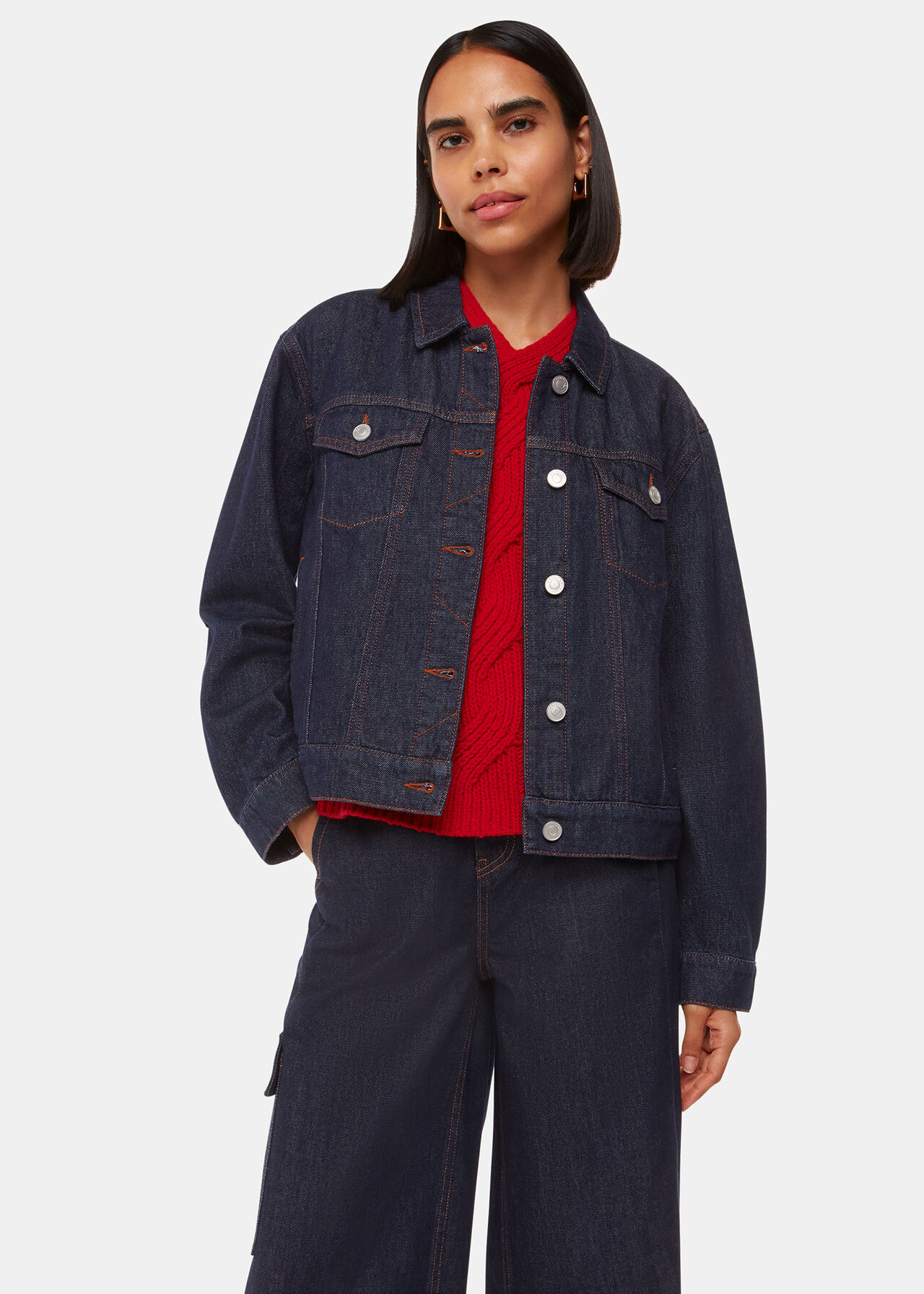 Dark Denim Sophia Denim Jacket | WHISTLES | Whistles UK | | Whistles