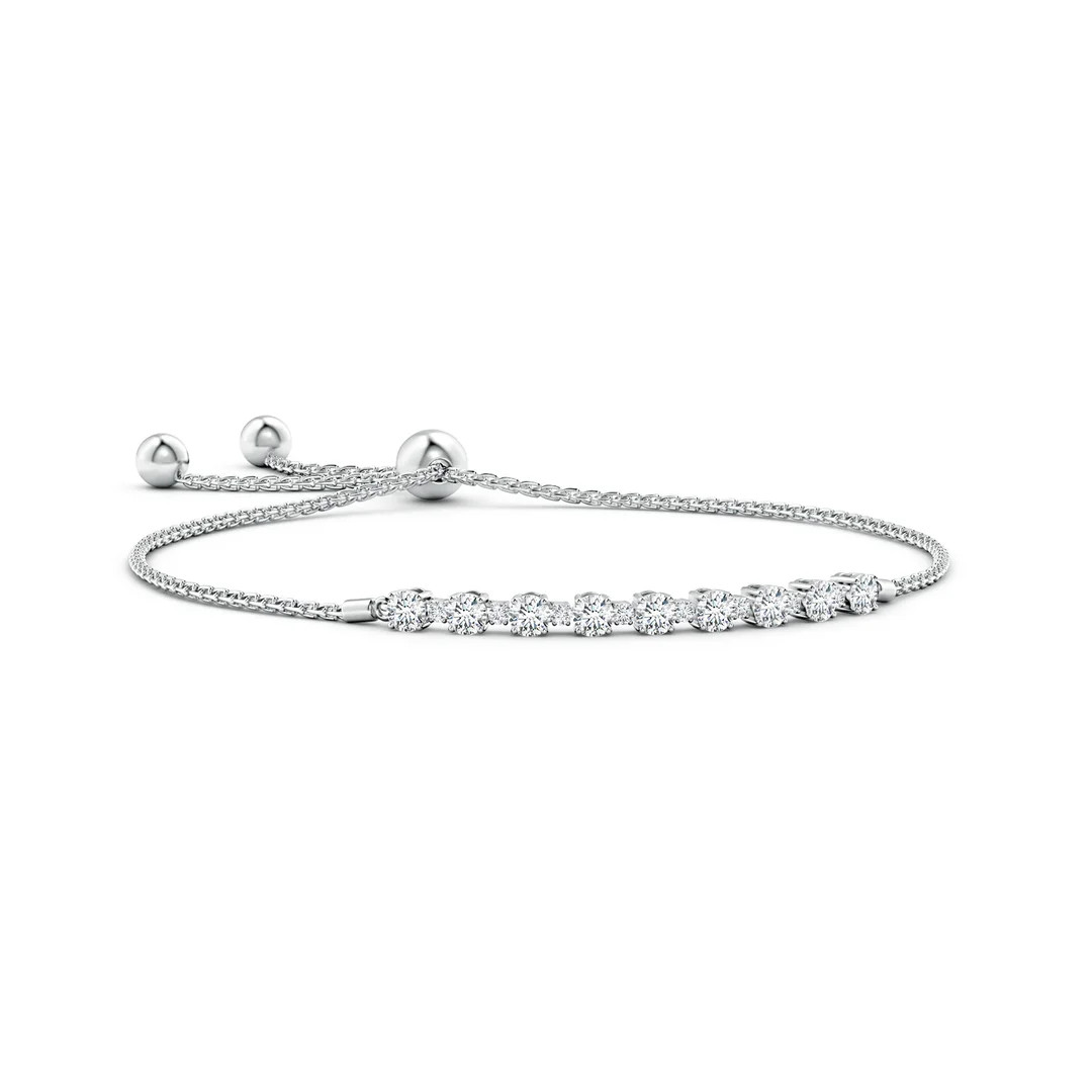 Lab-Grown Alternating Size Diamond Tennis Bolo Bracelet | Angara Inc.