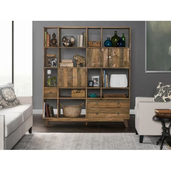 Kilgore 73'' H x 63'' W Solid Wood Standard Bookcase | Wayfair North America