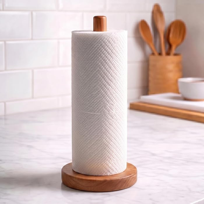 Acacia Wood Paper Towel Holder Stand \u2013 Wooden Kitchen Paper Towel Holder Countertop, PTHA, F... | Amazon (US)