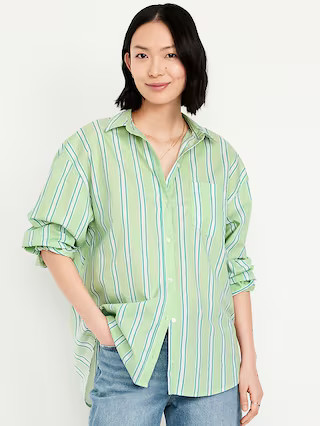 Oversized Button-Down Boyfriend Shirt | Old Navy (US)