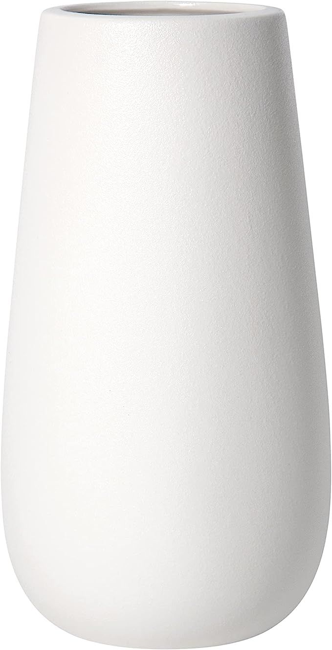 D'vine Dev 10 Inch Elegant Oval Ceramic Vase for Flowers, Home Décor Vase with Design Box, White... | Amazon (US)