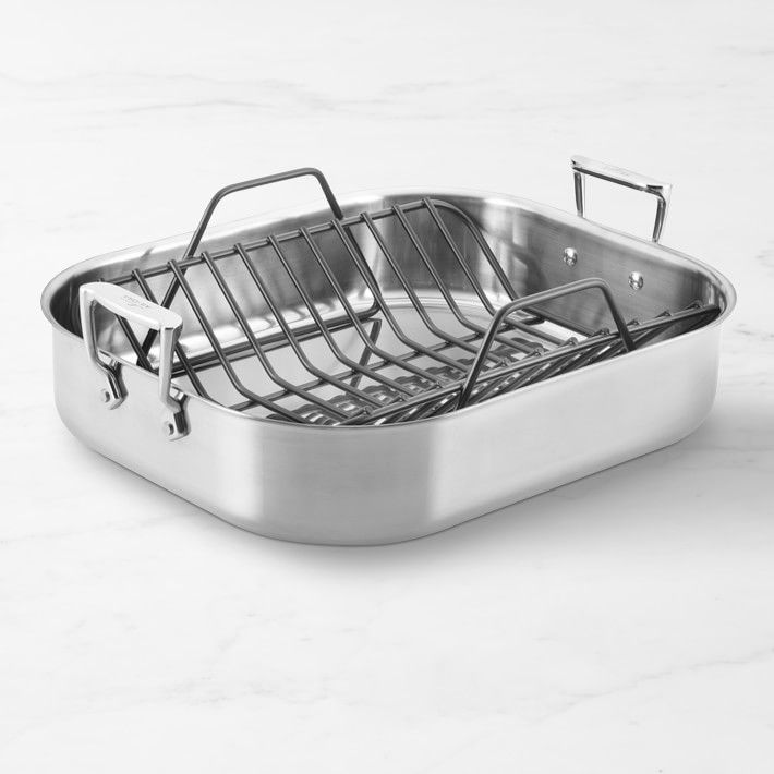 All-Clad Stainless-Steel Roasting Pan with Rack | Williams-Sonoma