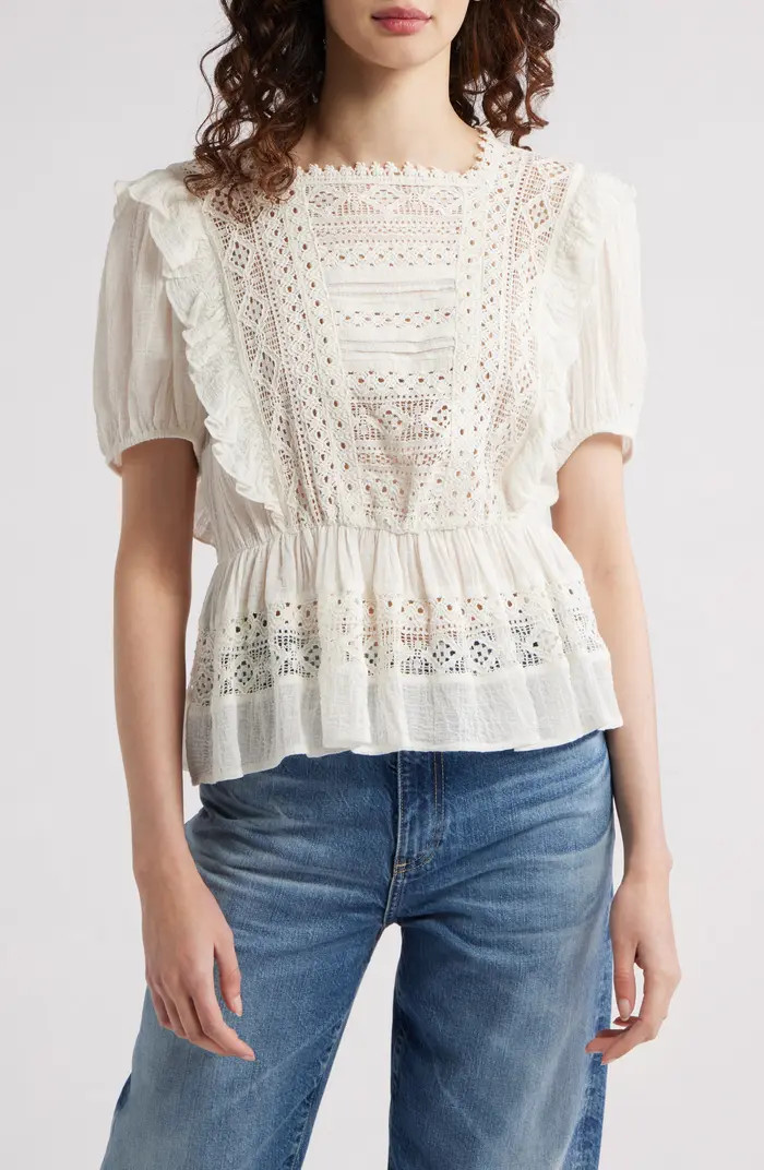Eyelet Peplum Top | Nordstrom