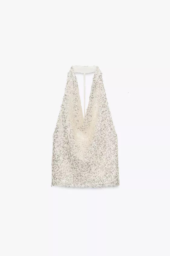SEQUINNED HALTER TOP | Zara US