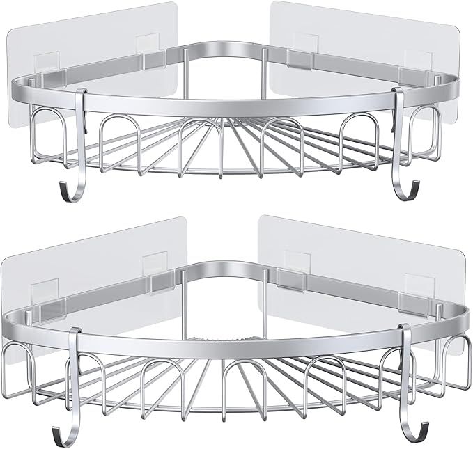 stusgo Corner Shower Caddy, Shower Shelf, Adhesive Shower Wall Caddy, SUS304 Stainless Steel Show... | Amazon (US)